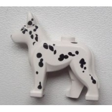 Part 92586pb03 White Dog Alsatian-German Shepherd (Police Dog-Fire Dog) with Dalmatian Pattern